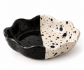 Splatter Scalloped Bowl — Black & Cream Ceramic