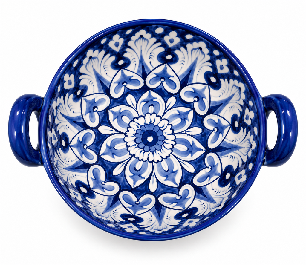 Blue Mandala Bowl — Hand-Painted Blue Pottery