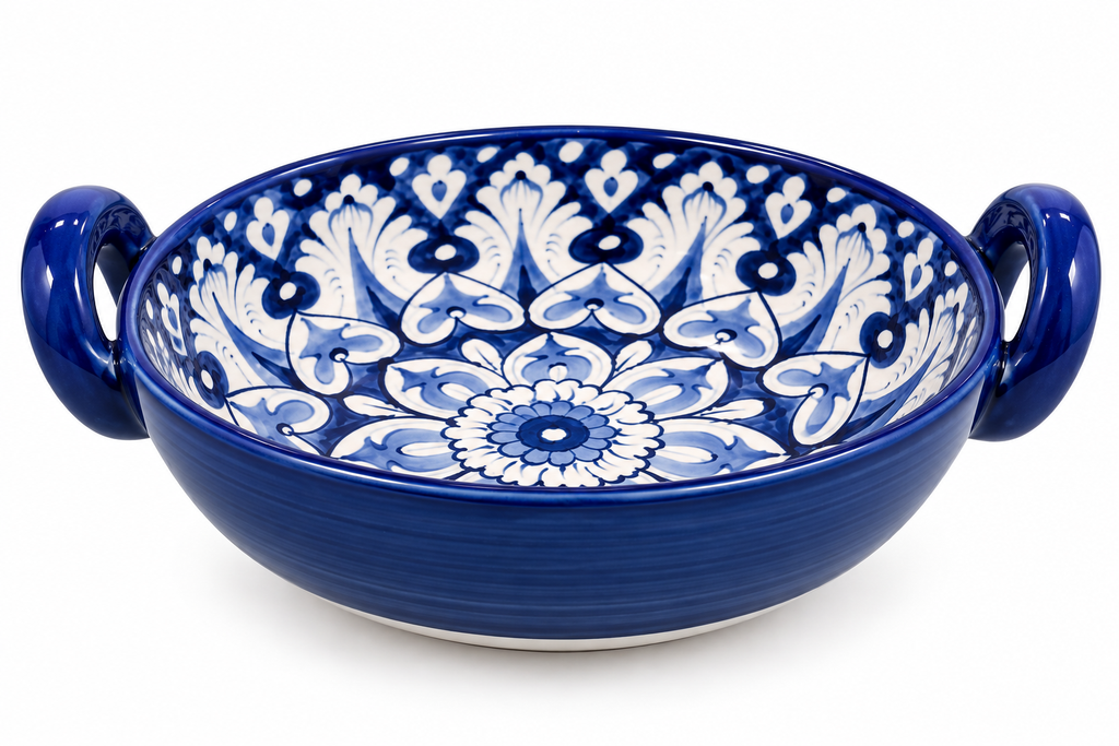 Blue Mandala Bowl — Hand-Painted Blue Pottery