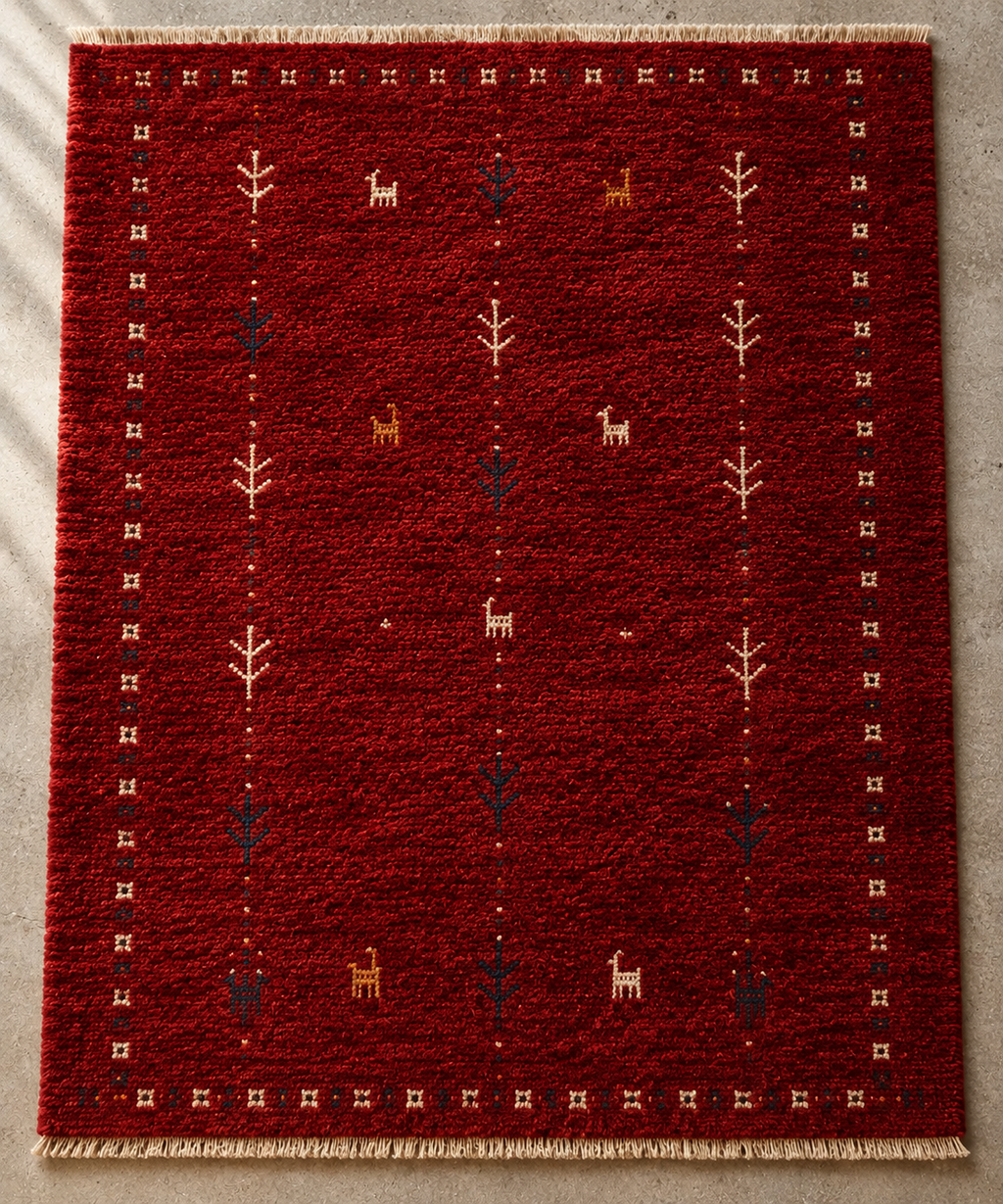 Hand Knotted burnt red Gabbeh Wool Rug – Traditional & Modern Area Rug (Copy)