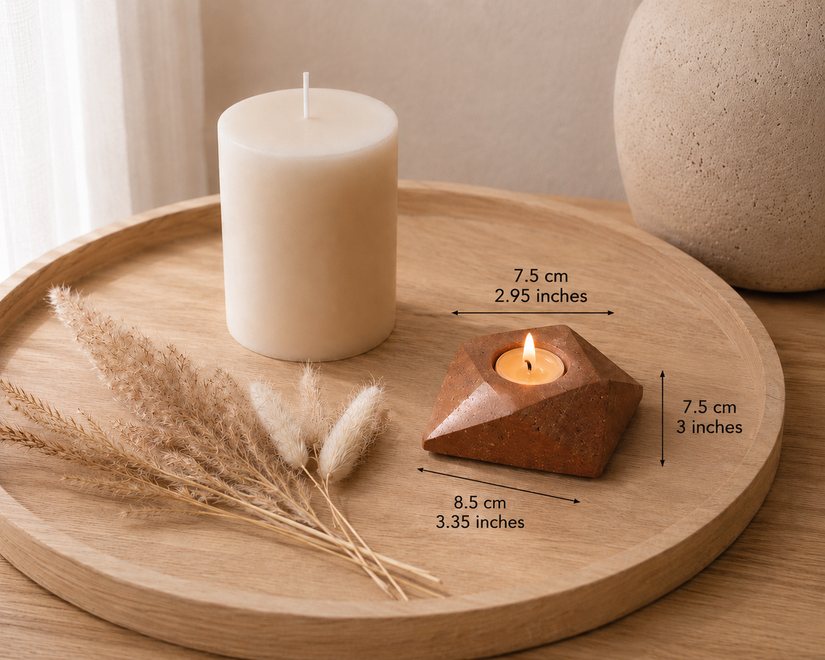 Faceted Stone Tealight Holder — Hand Carved