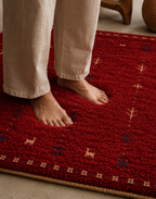 Hand Knotted burnt red Gabbeh Wool Rug – Traditional & Modern Area Rug (Copy)