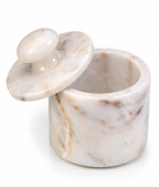 Marble Trinket Box — Lidded, Grey-Veined