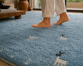 Hand Knotted  Light Blue Gabbeh Wool Rug – Persian Modern Area Rug