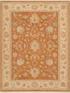 Hand Knotted light orange oushak wool Rug – Traditional Floral Area Rug