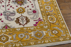 Hand Knotted Mustard oushak wool Rug – oriental carpet