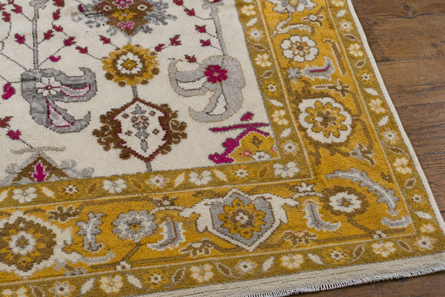Hand Knotted Mustard oushak wool Rug – oriental carpet