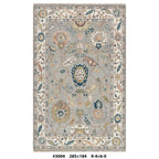 Grey Hand Knotted wool rug, floral oushak rug, Traditional neutral  rug, grey blue modern living room area carpet