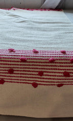 Handwoven Cotton Kilim Rug, Pink Scandinavian Nursery Rug, 4x6 ft