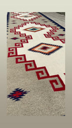 3x18 Handmade Blue Grey Navajo Runner|Handwoven Southwestern Hallway Runner|Handcrafted Wool Stair Runner |All Sizes Custom Kilim Runner Rug