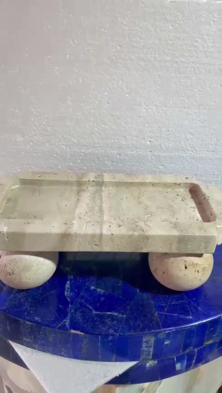 Original video frame of beige travertine tray