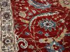 Red Hand Knotted Wool Ziegler Rug, Traditional Oriental Area Rug, Vintage Persian Style Carpet, Handmade Luxury Rug