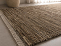 Brown Wool Kilim Rug, Handloom wool Area Rug, Rustic Boho Wool Rug, Tribal Flatweave Bedroom Living Room Rug