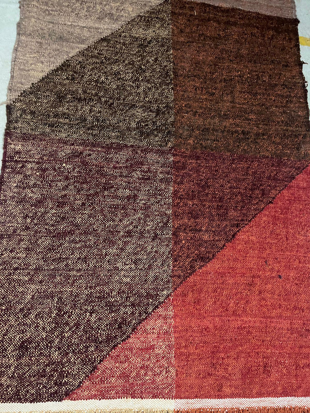 Terracotta kilim rug, brown tones runner rug, wool rug, earthy tones wool kilim | vintage inspired rug