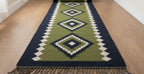 Green Kilim Runner Rug, Kitchen Corridor Runner, Hallway Runner Rug, Blue Green Tribal Runner, Long Hallway Carpet, 3x12 Runner Rug