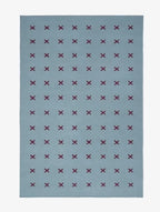 Blue and Burgundy  Handwoven Wool Kilim Rug, blue Kilim for bedroom, Rustic Boho Tribal Flatweave,