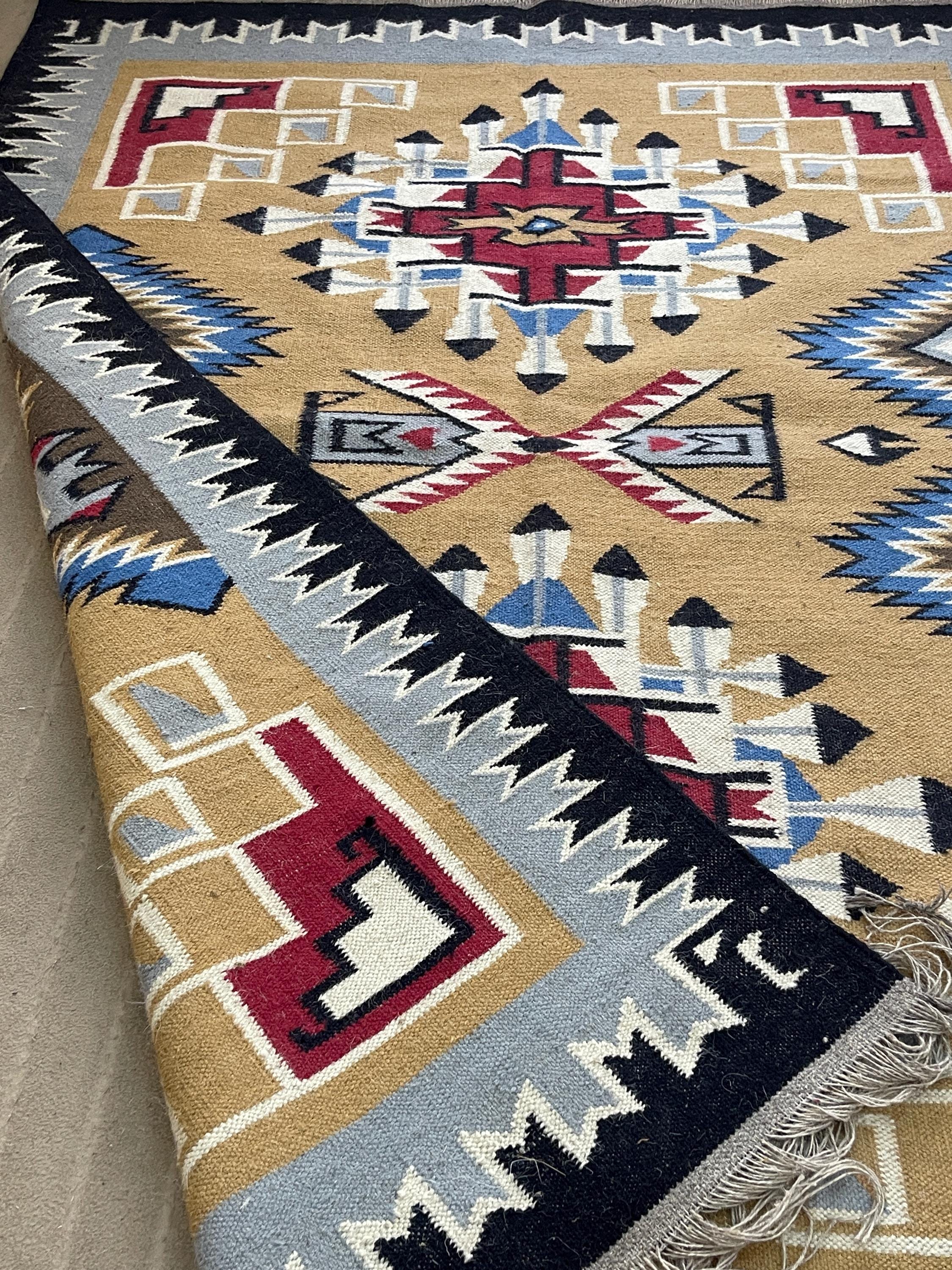 Southwestern Navajo Style Rug 8x10, Boho Aztec Tribal Area Rug, Handwoven Wool Carpet, Rustic Western Living Room Decor