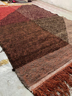 Terracotta kilim rug, brown tones runner rug, wool rug, earthy tones wool kilim | vintage inspired rug