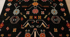 Handwoven Black Wool Kilim Rug, Reversible Flatweave Rug, Tribal Geometric Area Rug, Southwestern Kilim Carpet, Handmade Boho Decor Rug,