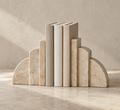 Beige Marble Sculptural Bookends – Pair