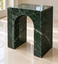 Green Fluted Arch Marble Side Table - Green