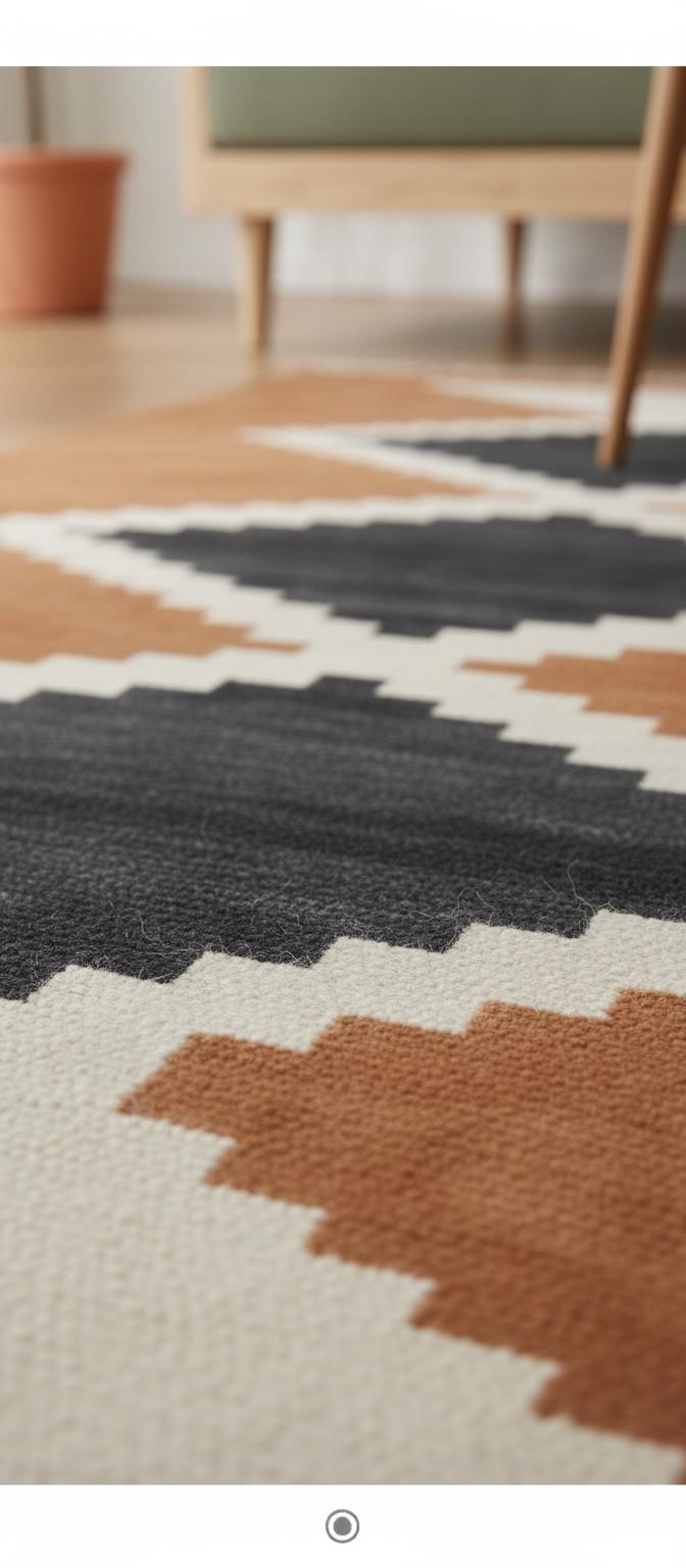 Terracotta kilim rug, brown Southwestern runner rug, Navajo wool rug, native American rug | aztec pattern rug