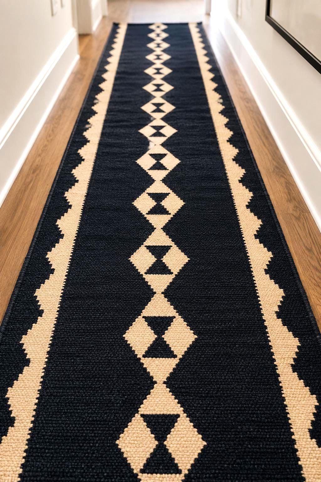 Handwoven Kilim Stair Runner | Geometric Wool Runner | Custom Length Stair Carpet | Southwestern Home Decor, corridor runner,