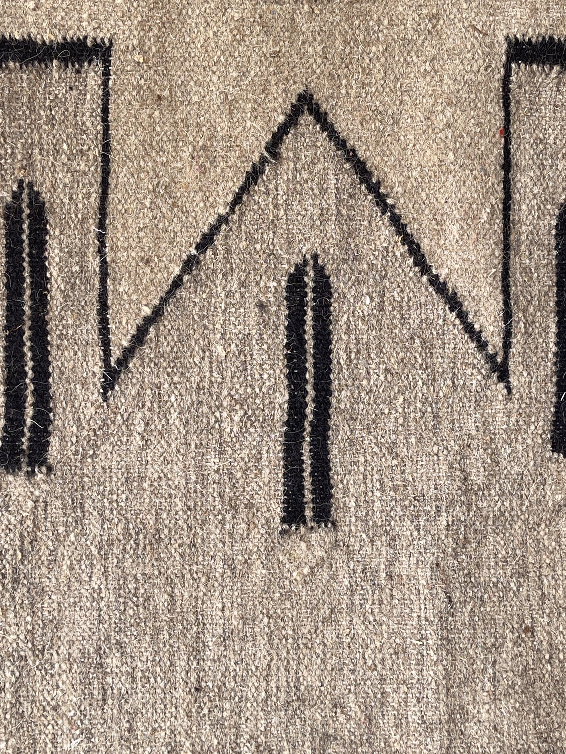 Beige and black Authentic Navajo style 100% wool Rug, custom size , Southwest Native American style Rug,