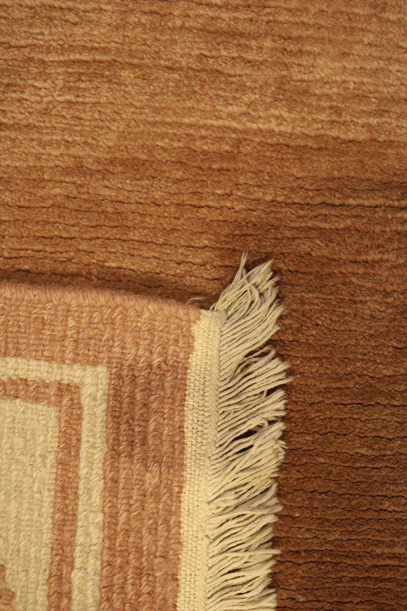 Hand-Knotted Gabbeh Wool Rug – Persian Tribal Thick Pile Rug, Light Orange/Terracotta