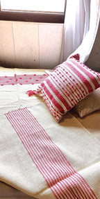 Handwoven Cotton Kilim Rug, Pink Scandinavian Nursery Rug, 4x6 ft