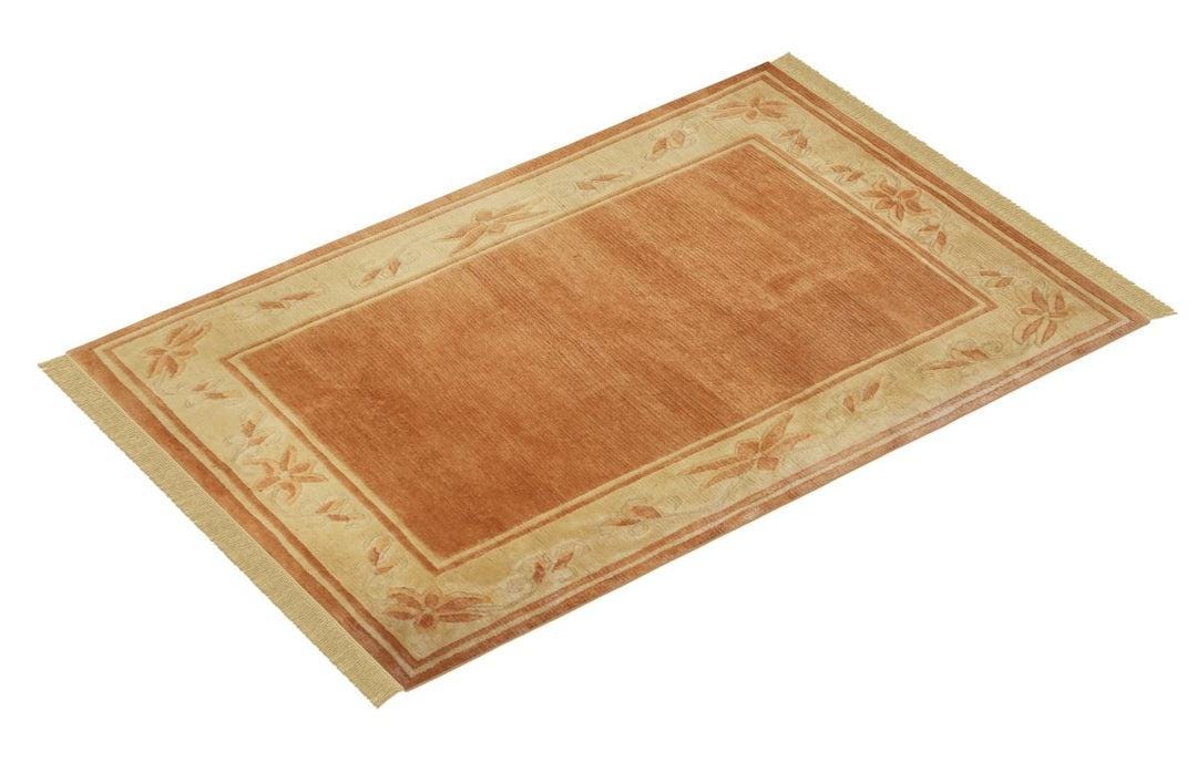 Hand-Knotted Gabbeh Wool Rug – Persian Tribal Thick Pile Rug, Light Orange/Terracotta