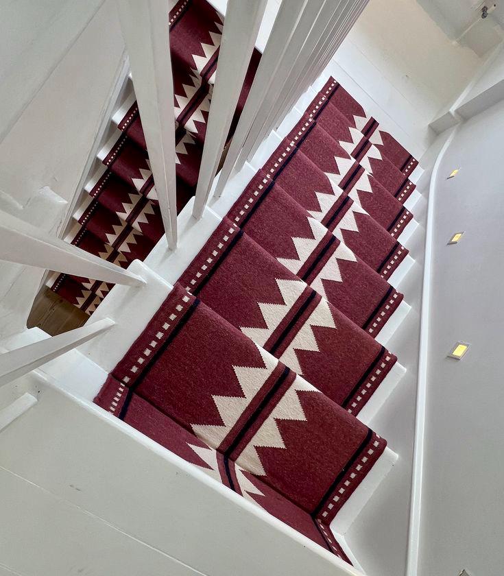 Southwestern Kilim Stair Runner | Black Wool Geometric Runner | Handmade Hallway Rug