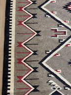 Grey Navajo Kilim Rug, Handwoven Wool Rug, Southwestern style Tribal Area Rug, Neutral Boho Western Decor, Custom Size Geometric Carpet