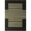 black and olive green Abstract Geometric Kilim Rug – Handwoven Wool Area Rug | Modern Home Decor