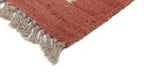 Ivory, brown and rust lattice wool kilim rug, detail 4