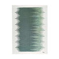 Sage green and ivory gradient wool kilim rug, full view