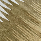 Close-up of sand beige and olive handwoven flatweave texture